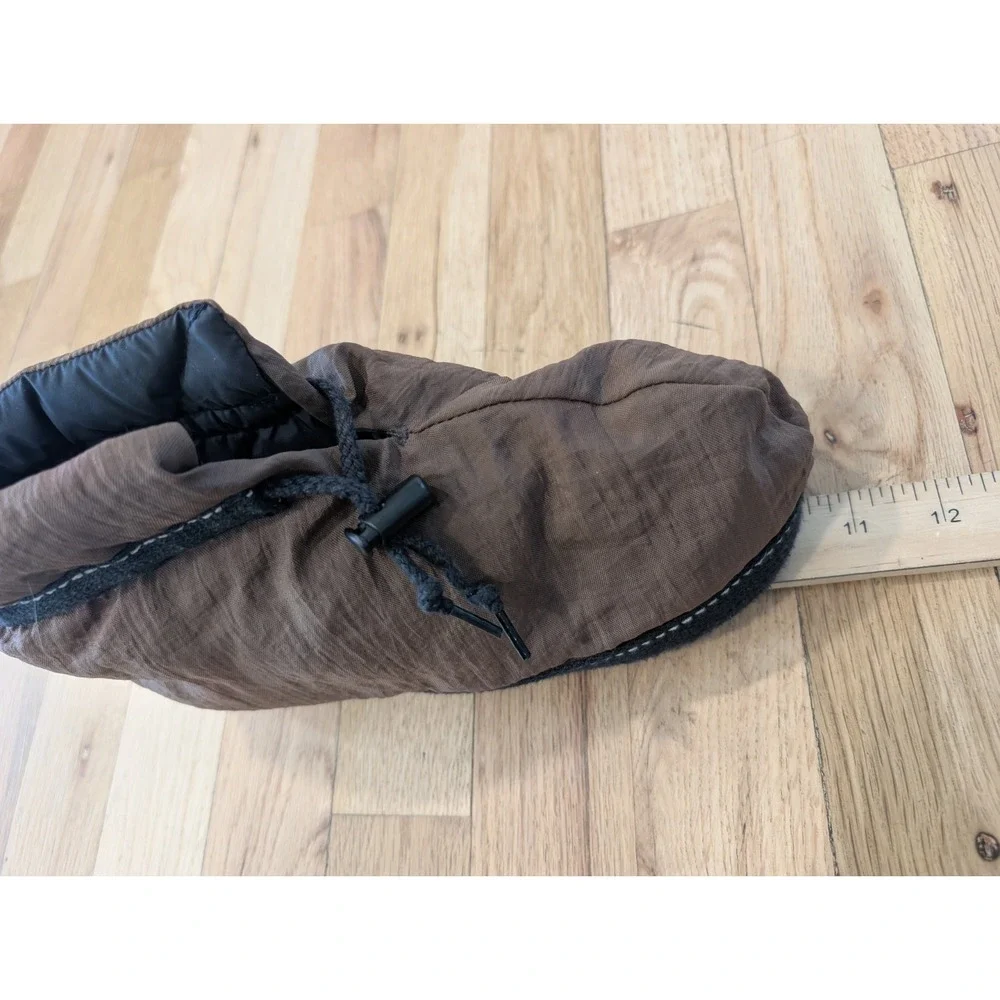 Vintage Eddie Bauer Down Booties Slippers Made in USA Brown Unisex XS Style 304